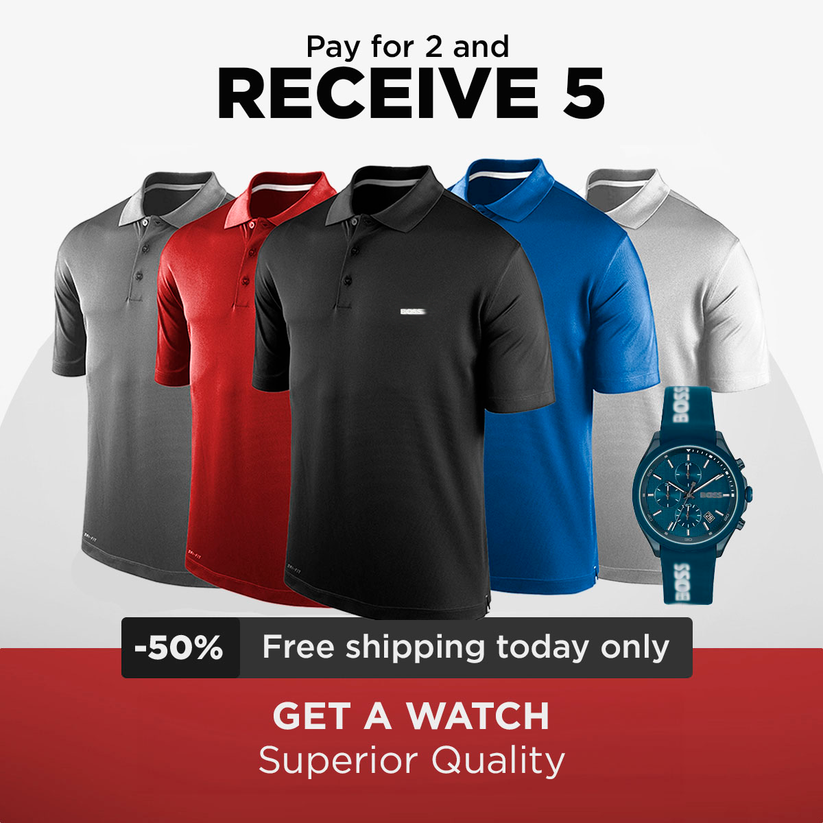 SHIRTS [PAY 2 GET 5] + WATCH