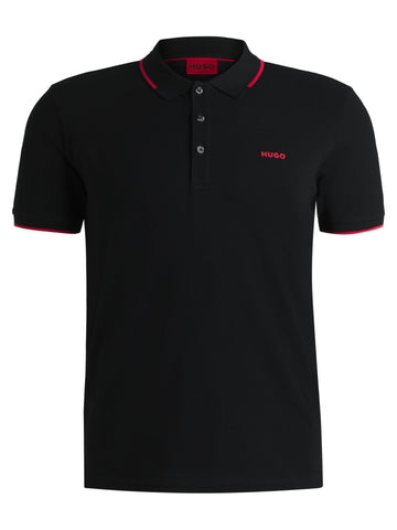 Hugo B.™ Stretch-cotton slim-fit polo shirt with printed logo