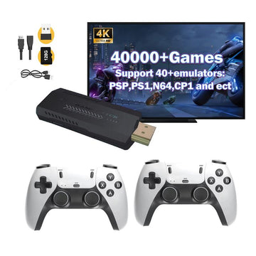 Tenlify - 2025 Newest Retro Game Console Stick with 4K HDMI Games Upgrade Dual 2.4G Wireless Two Controllers